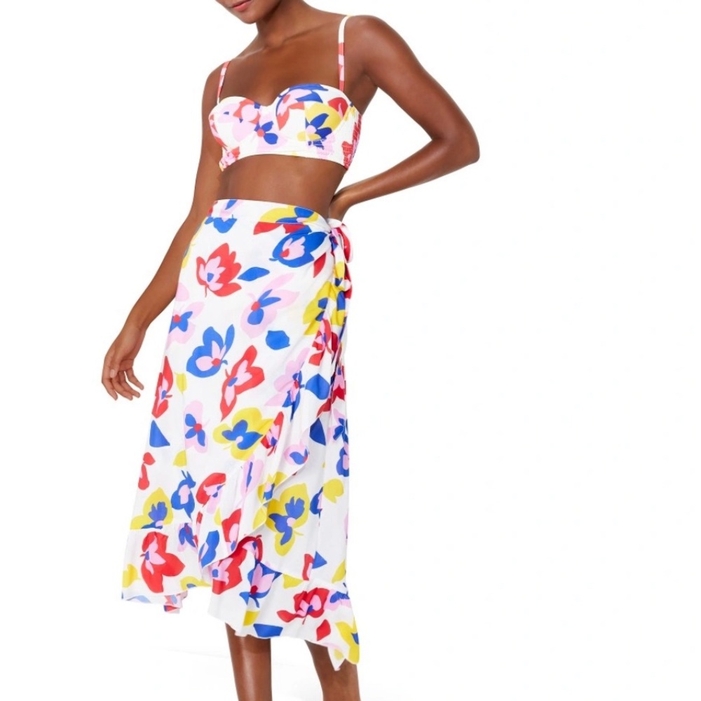 COPY - Kate Spade floral ruffle pareo suze XL new!